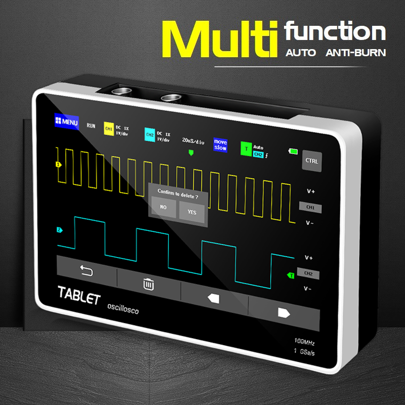 FNIRSI 1013D Dual Channel Tabl - đánh giá và giá Handheld Tablet Oscilloscope Touchscreen 100Mhz